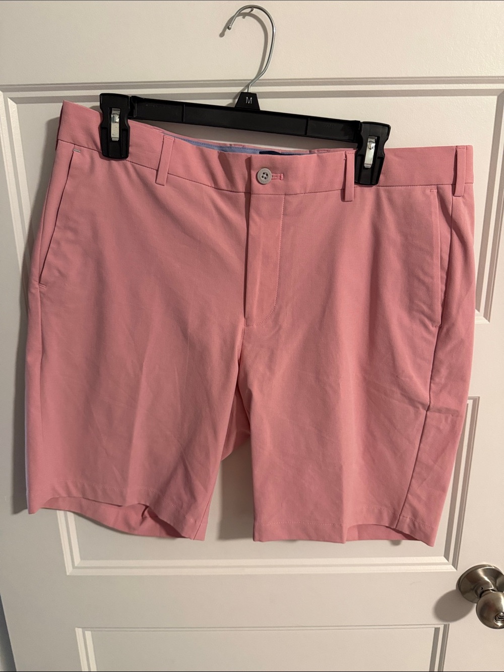Peter Millar Pink Flat-Front Performance Golf Shorts